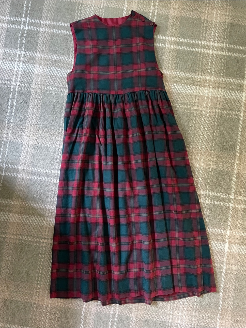 VTG Laura Ashley wool blend tartan plaid maxi dress 10